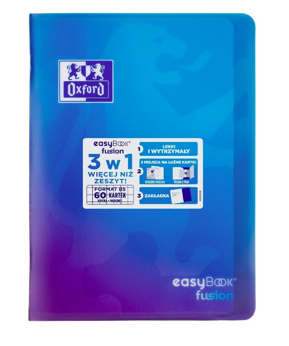 Zeszyt B5/60k kratka Oxford EASYBOOK Fusion 4400208074